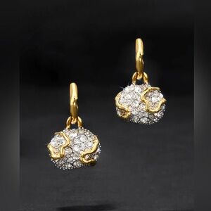 Alexis Bittar Solanales Crystal Petite Pebble Hoop Earrings